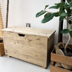 サイズオーダー可】【引取可能】無垢材 アンティーク風収納ベンチ LO