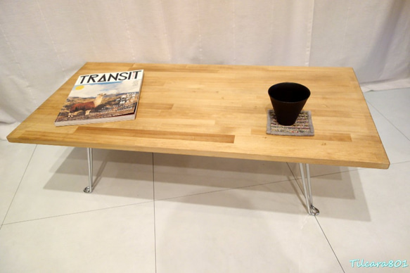天然木の折りたたみテーブル【W90xD50】色：ミディアムウォールナット 1枚目の画像