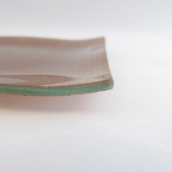 絹とガラスのマリアージュ　クリスタル大島紬　泥染め角皿４ 5枚目の画像