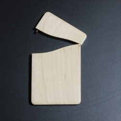 木製名刺入れ　うさぎ　スリム（10枚用）メープル・ウォールナット 3枚目の画像
