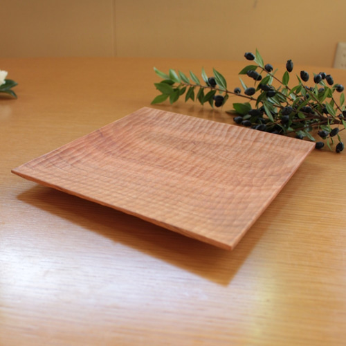ハンドメイド１点もの　山桜の角皿 jun様オーダー品】山桜の一枚板から作る 角皿5枚セット 中皿 KoopCafe