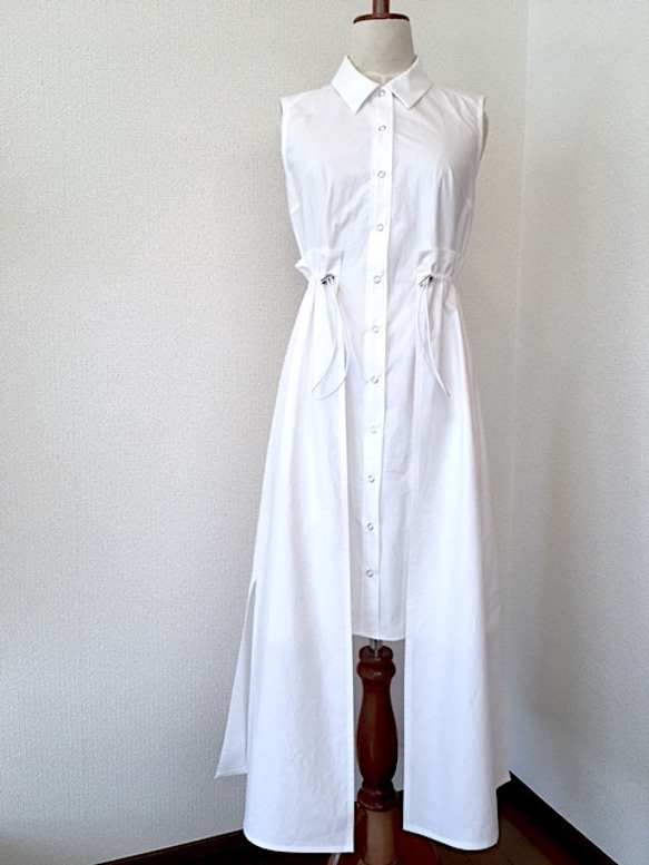 【美品】半袖ドロストシャツワンピース STYLE DELI｜【LUXE】ノースリドロストシャツワンピース
