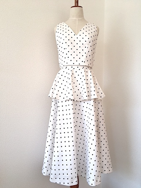 Polka Dot Blouse and Skirt  ＊ドットスカートセットアップ＊ 1枚目の画像