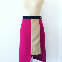 カラーブロッキングナロースカート 2枚目の画像