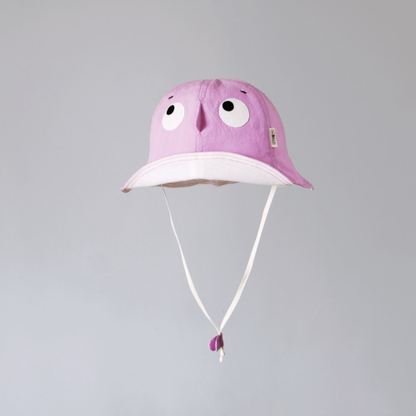 【躲帽帽-淺紫】輕薄水洗棉兒童遮陽帽 第1張的照片