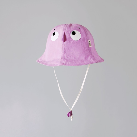 【躲帽帽-淺紫】輕薄水洗棉兒童遮陽帽 第5張的照片
