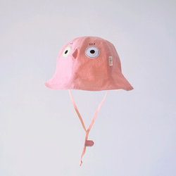 【躲帽帽-粉紅】輕薄水洗棉 兒童遮陽帽 第3張的照片