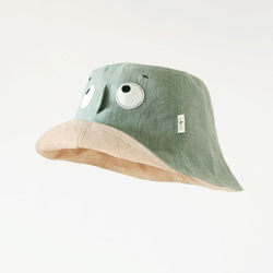 【躲帽帽-灰綠】輕薄色織棉 成人漁夫帽 第2張的照片