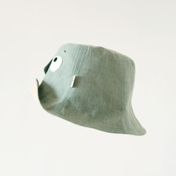 【躲帽帽-灰綠】輕薄色織棉 成人漁夫帽 第6張的照片