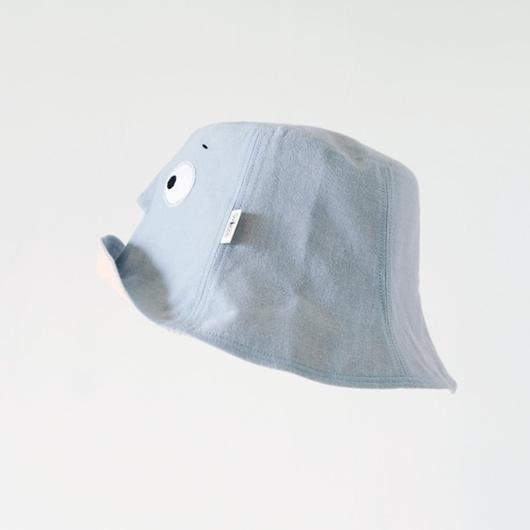 【隠しキャップ・ライトデニムブルー】軽量染め綿大人漁師帽子 6枚目の画像