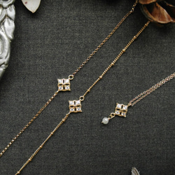 [シリーズ]レトロなクリスマスプレゼントのジルコンダイヤモンド14Kゴールドのネックレスは、バラ窓 2枚目の画像
