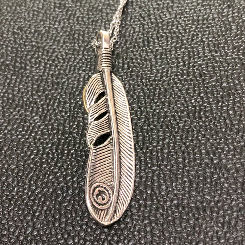 kw Creema限定 フェザー ターコイズ ネックレス メンズ 送料無料