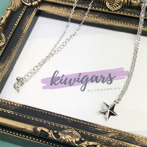 ロングにも対応】スター ネックレス kwnl0021 シルバー メンズ