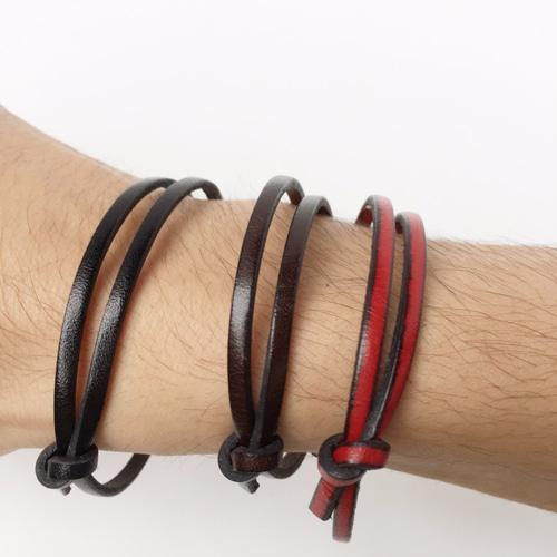 喜ばれる誕生日プレゼント Creema限定 イタリアンレザー（赤） メンズ ブレスレット アクセサリー