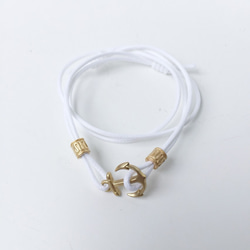 イカリ　アンカー ブレスレット（白）　kwbr0033　マットゴールド メンズ レディース ユニセックス　送料無料 1枚目の画像