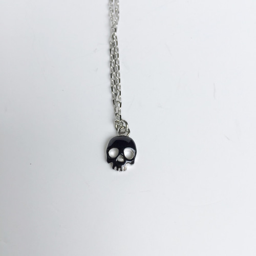 ロングにも対応】ドクロ ネックレス kwnl0026 ブラックシルバー メンズ  