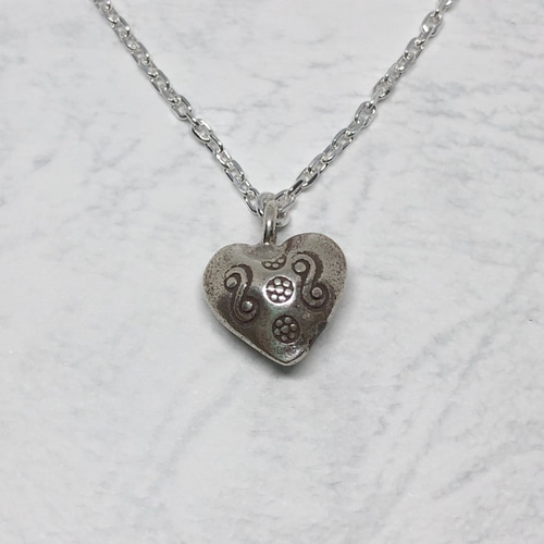 Creema限定 SV925チェーン カレンシルバー ハート ネックレス メンズ