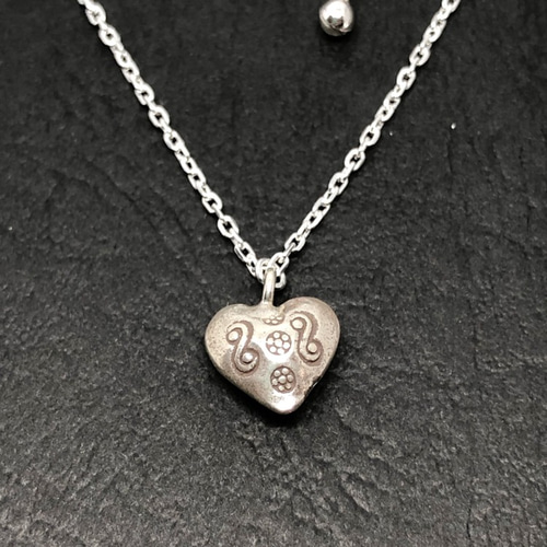 Creema限定 SV925チェーン カレンシルバー ハート ネックレス メンズ