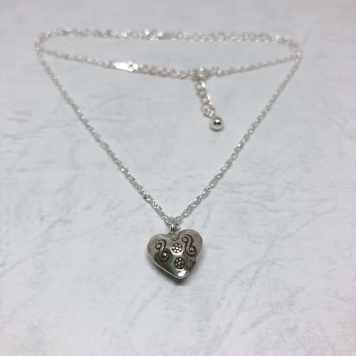 Creema限定 SV925チェーン カレンシルバー ハート ネックレス メンズ