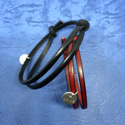 kw【ペア】 イタリアンレザーブレスレット（黒、焦茶、赤、チョコ）　メンズ レディース 送料無料 10枚目の画像