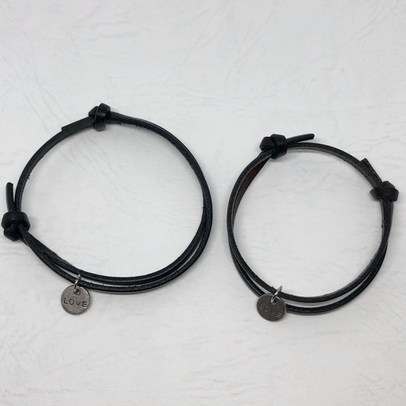 kw【ペア】 イタリアンレザーブレスレット（黒、焦茶、赤、チョコ）　メンズ レディース 送料無料 8枚目の画像