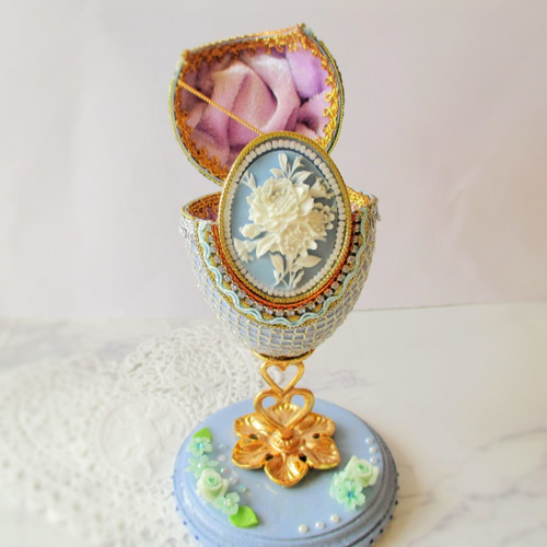 スワロフスキーエッグアートジュエリーボックス