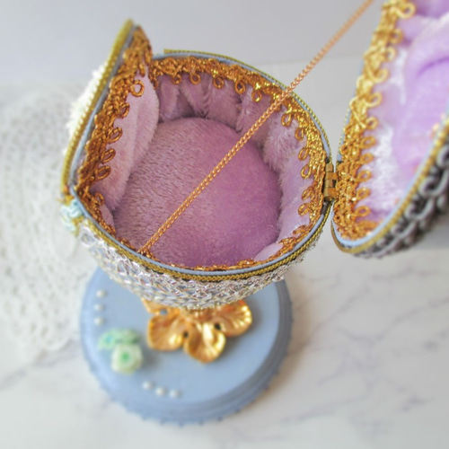 スワロフスキーエッグアートジュエリーボックス