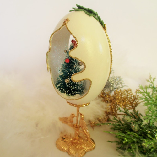 エッグアート＊ホワイトクリスマス＊天使＊雪＊クリスマス『クリスマス