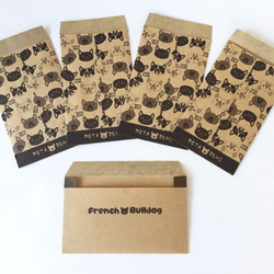 フレンチブルドッグ柄ぽち袋(5枚1ｾｯﾄ)　"フレブル、frenchbulldog、BUHI、ブヒ、ポチ袋” 2枚目の画像