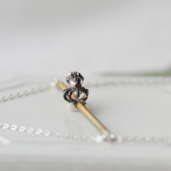 ゾウムシのネックレス・真鍮 5枚目の画像