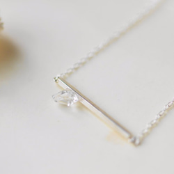 ハーキマーダイヤモンドのスティックネックレス・シルバー 3枚目の画像