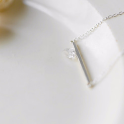 ハーキマーダイヤモンドのスティックネックレス・シルバー 7枚目の画像