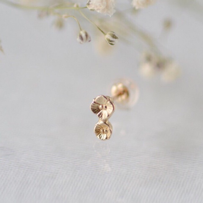 イヌノフグリのピアス・K10