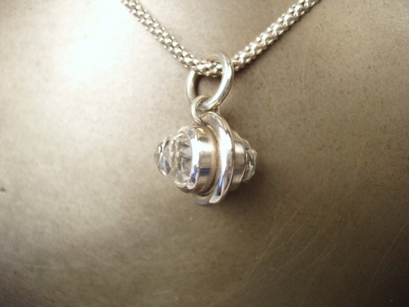 SV950ペンダント/ホワイトトパーズ　+SV925チェーン