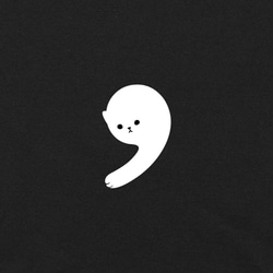 貓  字裡貓間  純棉 中性款 短袖 上衣 T恤  -  逗號 第5張的照片