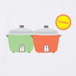 台湾グッドピュアコットンユニセックス半袖トップTシャツ-電気炊飯器 4枚目の画像