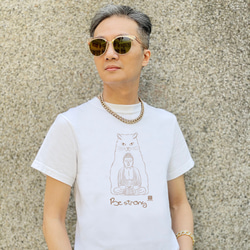 仏陀は綿のユニセックス半袖トップTシャツを言った-強くなりなさい 1枚目の画像