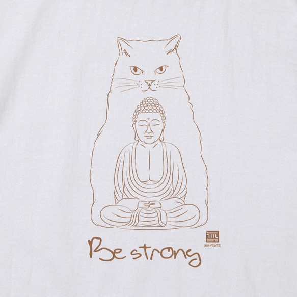 仏陀は綿のユニセックス半袖トップTシャツを言った-強くなりなさい 3枚目の画像