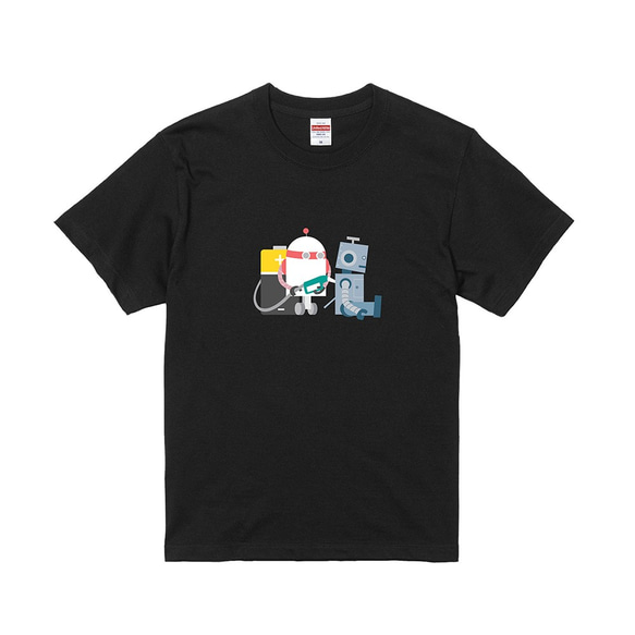 Love PerfectTogetherピュアコットンユニセックス半袖トップTシャツ-ロボット 3枚目の画像