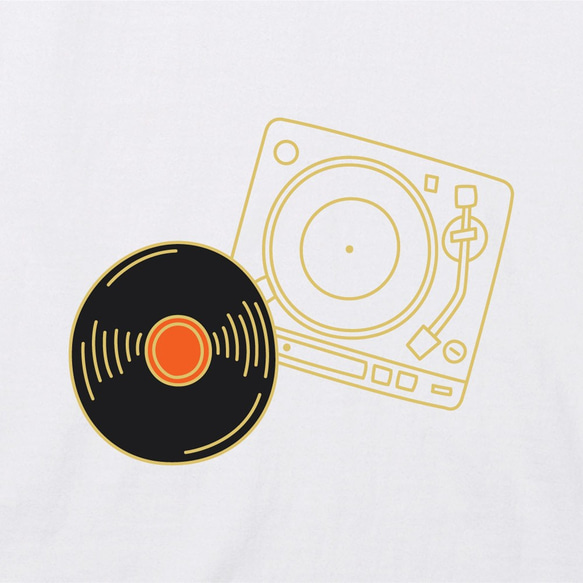 Love PerfectTogetherピュアコットンユニセックス半袖トップTシャツ-ビニールレコード 4枚目の画像
