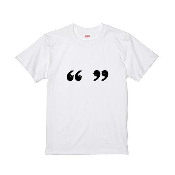 貓  字裡貓間  純棉 中性款 短袖 上衣 T恤  -  引號 第2張的照片