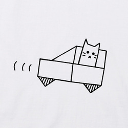 貓  紙片貓  純棉 中性款 短袖 上衣 T恤  -  汽車 第2張的照片