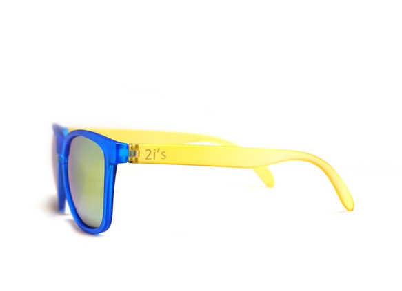 2is Troy 太陽眼鏡│藍色霧面框│橘色反光鏡片│抗UV400 第5張的照片