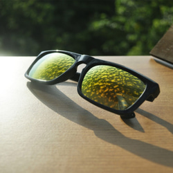 2i's│Harper H2 太陽眼鏡│黑色方框│橘色反光鏡片│抗UV400 第5張的照片