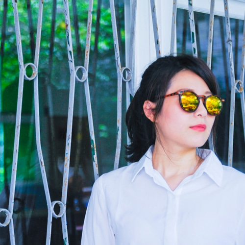 サングラス│玳瑁カラーボックス│オレンジ色の反射レンズ