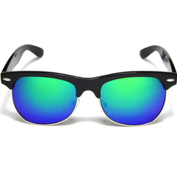 太陽眼鏡│黑色眉架墨鏡│藍綠色反光鏡片│抗UV400│2is SeanS10 第7張的照片