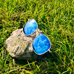 太陽眼鏡 偏光│大框圓方框│藍色反光鏡片│抗UV400│2is RenB 第3張的照片