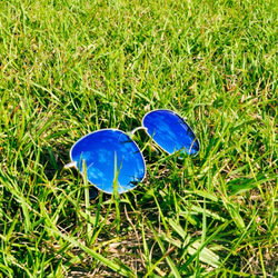 太陽眼鏡 偏光│大框圓方框│藍色反光鏡片│抗UV400│2is RenB 第4張的照片