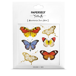 【PAPERSELF】Tattoo Me 彩蝶 金屬 刺青 紋身貼紙 Butterflies 2入 第2張的照片