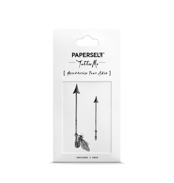 【PAPERSELF】Tattoo Me 蜜蜂之箭 微刺青 簡約 刺青 紋身貼紙 Bee Sting 2入 第1張的照片